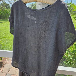 "Oh My Gauze" size 1 Grace Blouse Graphite 100% cotton gauze